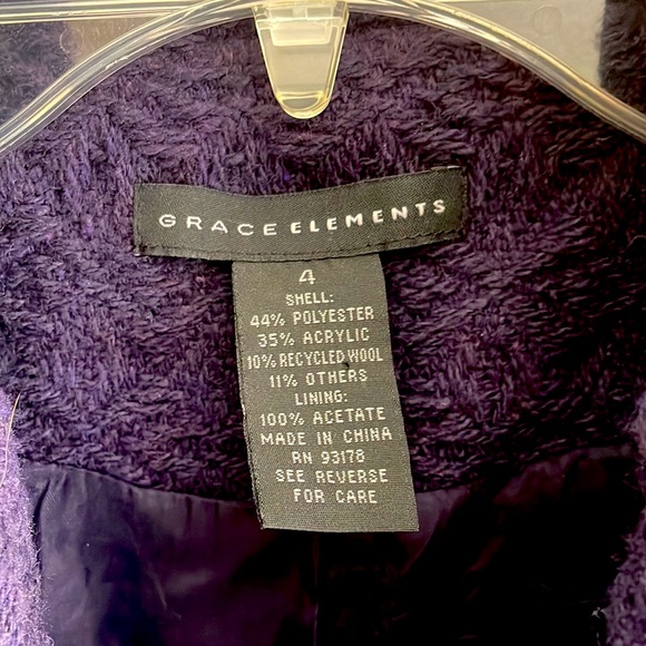 Grace Elements Purple cropped Dress Jacket - Picture 3 of 5